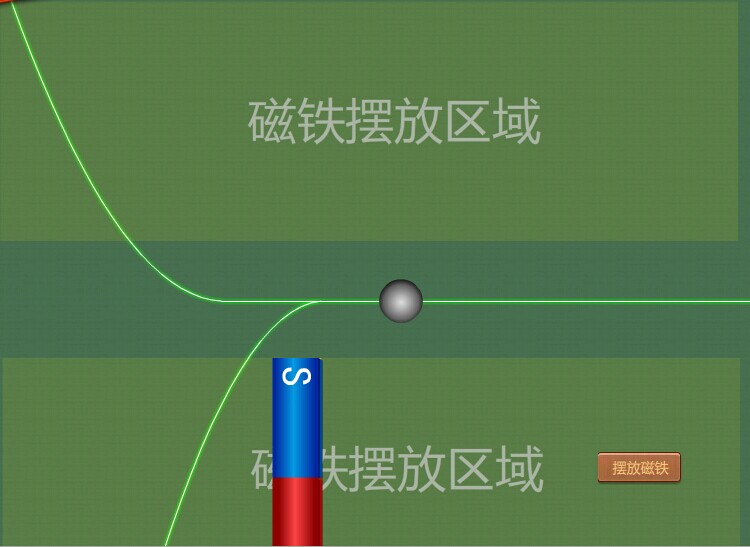 实验目的:探究曲线运动的条件 实验器材: 钢球、条形磁铁 实验步骤: 1、向左或向右水平滑动小球,观察小球运动轨迹。 2、让小钢球从左侧沿直线运动,并经过磁铁附近,发现从靠近磁铁开始小钢球的运动方向发生改变了(图示),沿弧线向右下方运动。 实验结论: 物体做曲线运动的条件是:物体所受合力的方向与它的速度方向不在同一条直线上。 高中物理虚拟实验室下载体验: